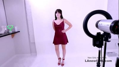 Sexy teen brunette gets fucked in a modeling audition